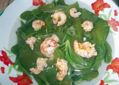 Canh rau sâm nấu tôm