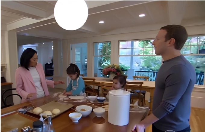 Gia đình bốn người của Mark Zuckerberg trong ngôi nhà 7 triệu USD xuất hiện trong chương trìnhThis Morningcủa CBS năm 2019. Ảnh:CBS