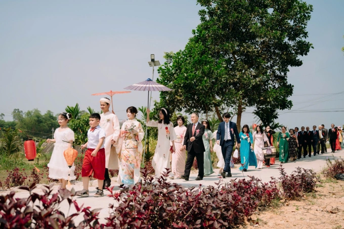 Yuko mặc bộ lễ phục Furisode trong ngày vu quy năm 2024. Ảnh: Nhân vật cung cấp