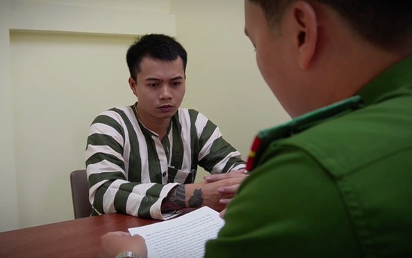 Lê Anh Điệp, 30 tuổi, chủ tài khoản Tàng keng Ông Trùm bị bắt vì cáo buộc đăng video công kích việc cứu trợ lũ lụt, miệt thị người dân, gây chia rẽ các vùng miền. Ảnh: Công an TP HCM