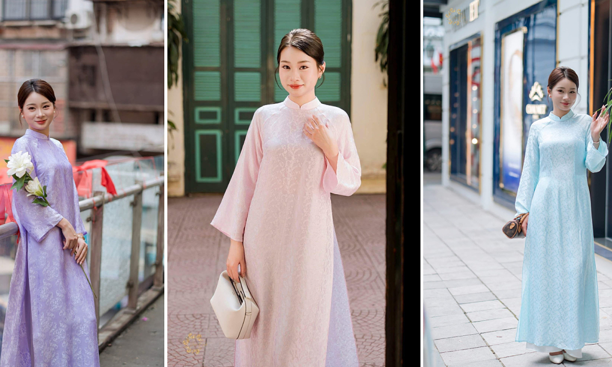 Mặc áo dài màu gì để trẻ và tôn da dịp Tết?