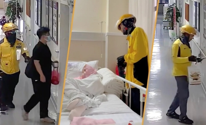 Các tài xế giao hàng thay nhau đến thăm Li. Ảnh cắt từ video