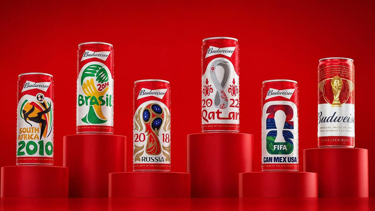 Bộ sưu tập bia Budweiser lấy cảm hứng từ các kỳ FIFA World Cup