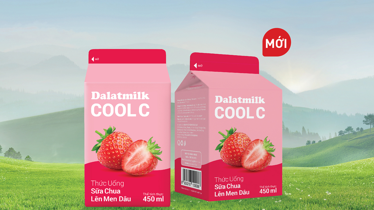 Dalatmilk giới thiệu thức uống sữa chua lên men vị dâu