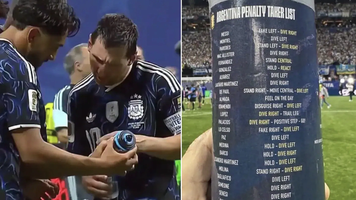 Khoảnh khắc Messi cầm bình nước thủ môn Anh 'gây sốt'